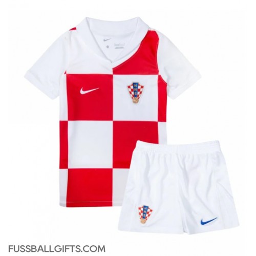 Kroatien Fußballbekleidung Heimtrikot Kinder EM 2024 Kurzarm (+ kurze hosen)